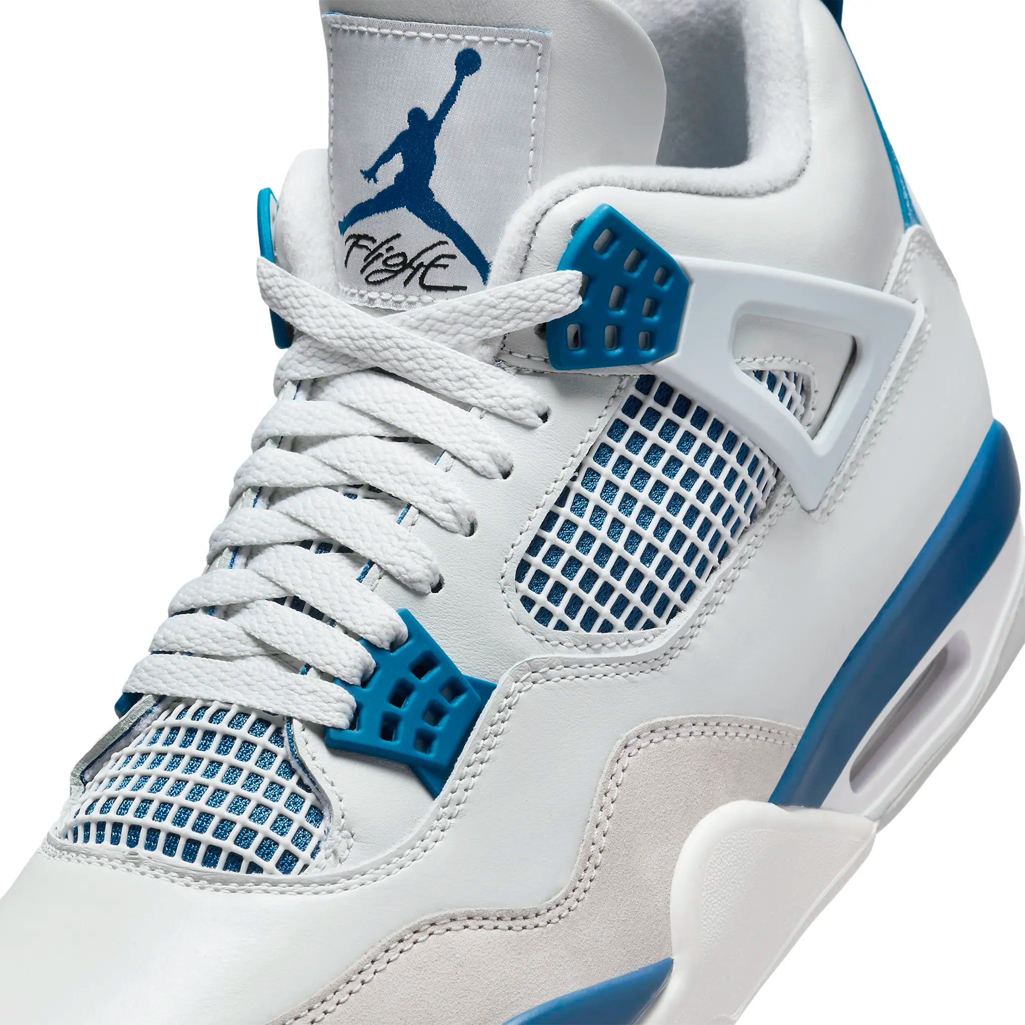 Detail view of Air Jordan 4 Retro Military Blue FV5029-141